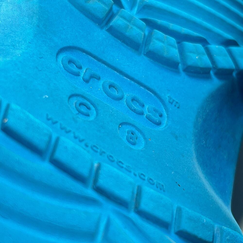 Crocs Classic Clog Blue Lightweight Adjustable Straps Slip On Shoes Kids Size 8 - Picture 7 of 8